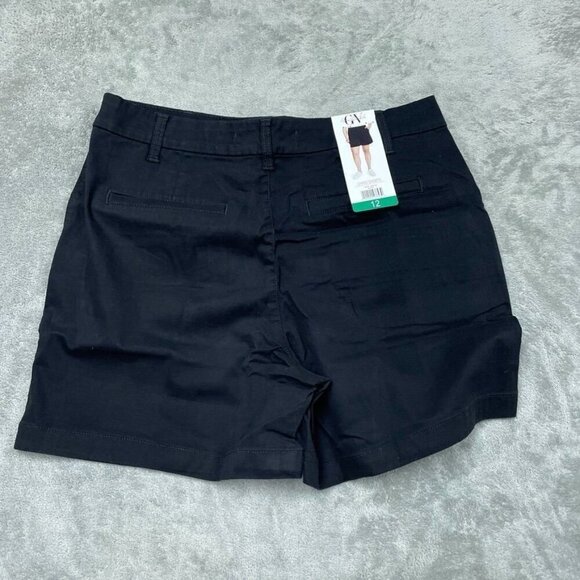 Gloria Vanderbilt Mid Rise Black Chino Shorts Womens Size 12 d0058 - Picture 8 of 8
